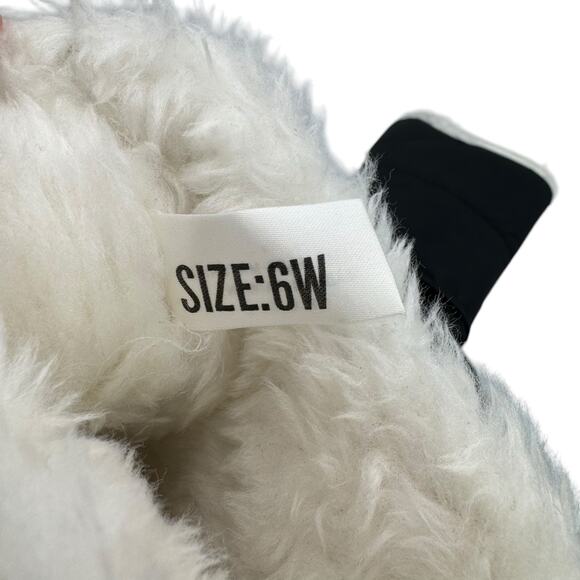 R.O.C. Vintage Black Nylon Mid Calf Faux Fur Pointed Toe Cone Heel Pull On Boots - Picture 9 of 12